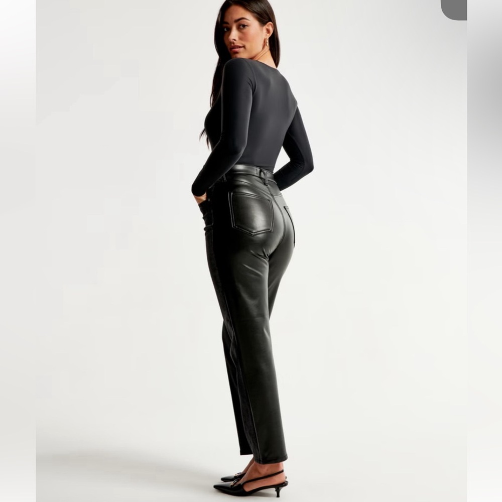 A&F FAUX LEATHER PANTS